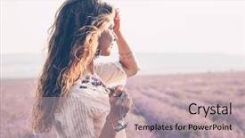  Presentation with jewelry - Slides enhanced with chic - beautiful model walking in spring background and a soft green colored foreground