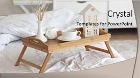  Presentation with decor - Slide deck having chic - wooden tray with coffee background and a light gray colored foreground