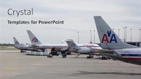  Presentation with airlines - Audience pleasing presentation theme consisting of chicago-apr-21-american-airlines backdrop and a light gray colored foreground