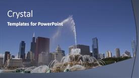  Presentation with water fountain - Theme consisting of chicago-august-25-the-buckingham background and a ocean colored foreground