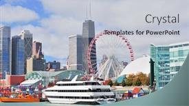  Presentation with city chicago - Theme featuring chicago-city-downtown-urban-skyline background and a lemonade colored foreground