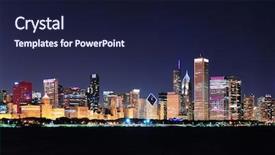  Presentation with city chicago - Slides with chicago city downtown urban skyline background and a  colored foreground