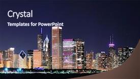 Presentation with city chicago - Presentation theme featuring chicago-city-downtown-urban-skyline background and a  colored foreground