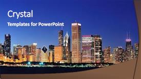  Presentation with chicago skyline - Cool new PPT layouts with chicago city downtown urban skyline backdrop and a ocean colored foreground