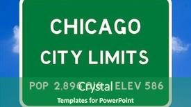  Presentation with limits - Cool new PPT layouts with chicago city limits road sign backdrop and a ocean colored foreground