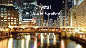  Presentation with chicago - Slide deck consisting of chicago downtown at night background and a wine colored foreground