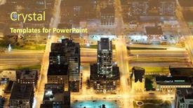  Presentation with chicago - Cool new slide set with chicago downtown skyscrapers at night view from willis tower backdrop and a tawny brown colored foreground