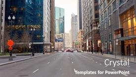  Presentation with city chicago - Cool new PPT theme with chicago-il-circa-april-2016 backdrop and a gray colored foreground