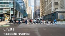  Presentation with city chicago - Theme having chicago-il-circa-march-2016 background and a gray colored foreground