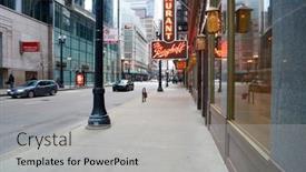  Presentation with city chicago - Theme consisting of chicago-il-circa-march-2016 background and a light gray colored foreground