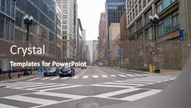  Presentation with city chicago - Slides featuring chicago-il-circa-march-2016 background and a gray colored foreground