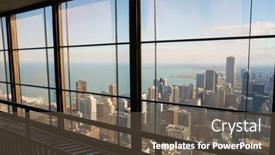  Presentation with avenue - Theme with chicago-il-circa-march-2016 background and a tawny brown colored foreground