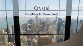  Presentation with avenue - Presentation theme having chicago-il-circa-march-2016 background and a sky blue colored foreground