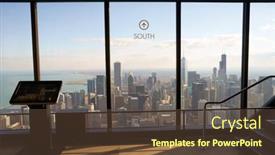  Presentation with avenue - Theme consisting of chicago-il-circa-march-2016 background and a tawny brown colored foreground