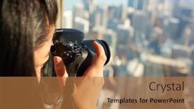  Presentation with avenue - Amazing theme having chicago-il-circa-march-2016 backdrop and a coral colored foreground