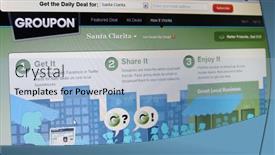  Presentation with coupons - Audience pleasing slides consisting of chicago-il-may-9-groupon backdrop and a light blue colored foreground