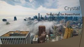  Presentation with chicago - Cool new slide set with chicago-il-usa-downtown-cityscape backdrop and a light blue colored foreground