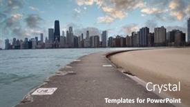 Presentation with chicago skyline - Theme consisting of chicago-illinois-lakefront-skyline-view background and a gray colored foreground