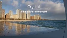  Presentation with chicago skyline - Theme featuring chicago-illinois-lakefront-skyline-view background and a seafoam green colored foreground