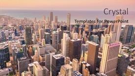  Presentation with chicago - Theme having chicago-illinois-usa-aerial-cityscape background and a lemonade colored foreground