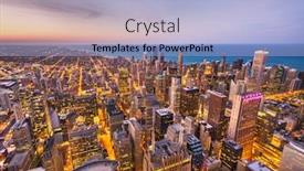  Presentation with chicago - Slide deck featuring chicago-illinois-usa-aerial-cityscape background and a light blue colored foreground