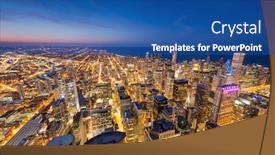  Presentation with chicago - Slide deck with chicago-illinois-usa-aerial-cityscape background and a ocean colored foreground