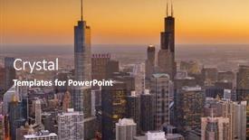  Presentation with chicago - Presentation design consisting of chicago-illinois-usa-aerial-cityscape background and a violet colored foreground