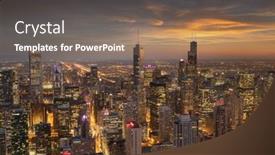  Presentation with chicago - Presentation design featuring chicago-illinois-usa-aerial-cityscape background and a violet colored foreground