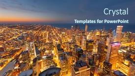  Presentation with chicago skyline - Amazing slide deck having chicago-illinois-usa-aerial-skyline backdrop and a ocean colored foreground
