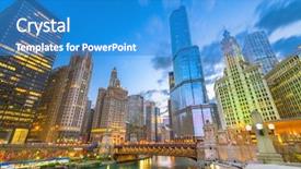  Presentation with chicago - Audience pleasing slide set consisting of chicago illinois usa cityscape backdrop and a teal colored foreground