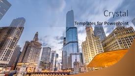  Presentation with chicago - Cool new slide deck with chicago-illinois-usa-cityscape backdrop and a light blue colored foreground
