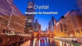  Presentation with chicago - PPT theme consisting of chicago-illinois-usa-cityscape background and a royal blue colored foreground