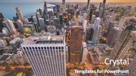  Presentation with city chicago - Beautiful theme featuring chicago illinois usa downtown city backdrop and a  colored foreground
