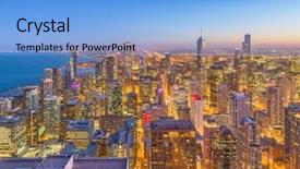  Presentation with city chicago - PPT layouts with chicago illinois usa downtown city background and a  colored foreground