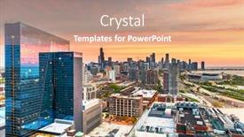  Presentation with chicago - Beautiful slides featuring chicago-illinois-usa-downtown-city backdrop and a coral colored foreground