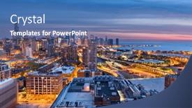  Presentation with city chicago - Slides consisting of chicago-illinois-usa-downtown-city background and a teal colored foreground