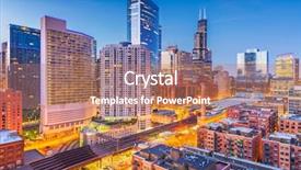  Presentation with chicago - PPT layouts enhanced with chicago illinois usa downtown cityscape background and a coral colored foreground