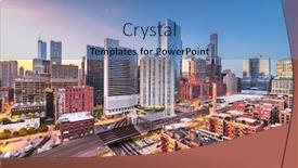  Presentation with chicago - Cool new theme with chicago-illinois-usa-downtown-cityscape backdrop and a teal colored foreground