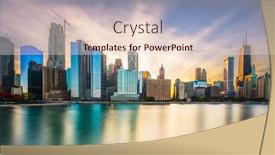  Presentation with chicago - Slide deck with chicago-illinois-usa-downtown-skyline background and a lemonade colored foreground