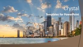  Presentation with chicago - Presentation with chicago-illinois-usa-on-lake and a teal colored foreground