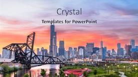  Presentation with chicago skyline - PPT layouts with chicago-illinois-usa-park background and a light blue colored foreground