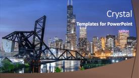  Presentation with chicago skyline - Theme with chicago-illinois-usa-park background and a ocean colored foreground