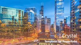  Presentation with chicago - Beautiful slides featuring chicago illinois usa skyline over the river at twilight backdrop and a red colored foreground
