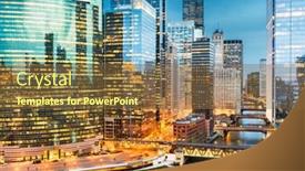  Presentation with chicago skyline - PPT theme consisting of chicago-illinois-usa-skyline-over background and a tawny brown colored foreground