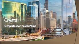  Presentation with chicago skyline - Slides consisting of chicago illinois usa skyline background and a coral colored foreground