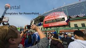  Presentation with marquee - Colorful presentation theme enhanced with chicago-october-2016-chicago-cubs backdrop and a light blue colored foreground