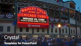  Presentation with marquee - Presentation theme having chicago-october-2016-chicago-cubs background and a wine colored foreground