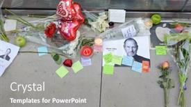  Presentation with steve jobs - Colorful slides enhanced with chicago-october-6-notes backdrop and a gray colored foreground