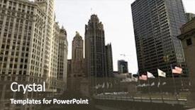  Presentation with chicago - Cool new presentation theme with chicago river scene with bridge backdrop and a tawny brown colored foreground