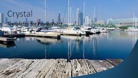 Presentation with chicago skyline - PPT theme consisting of chicago-skyline-in-the-morning background and a light blue colored foreground
